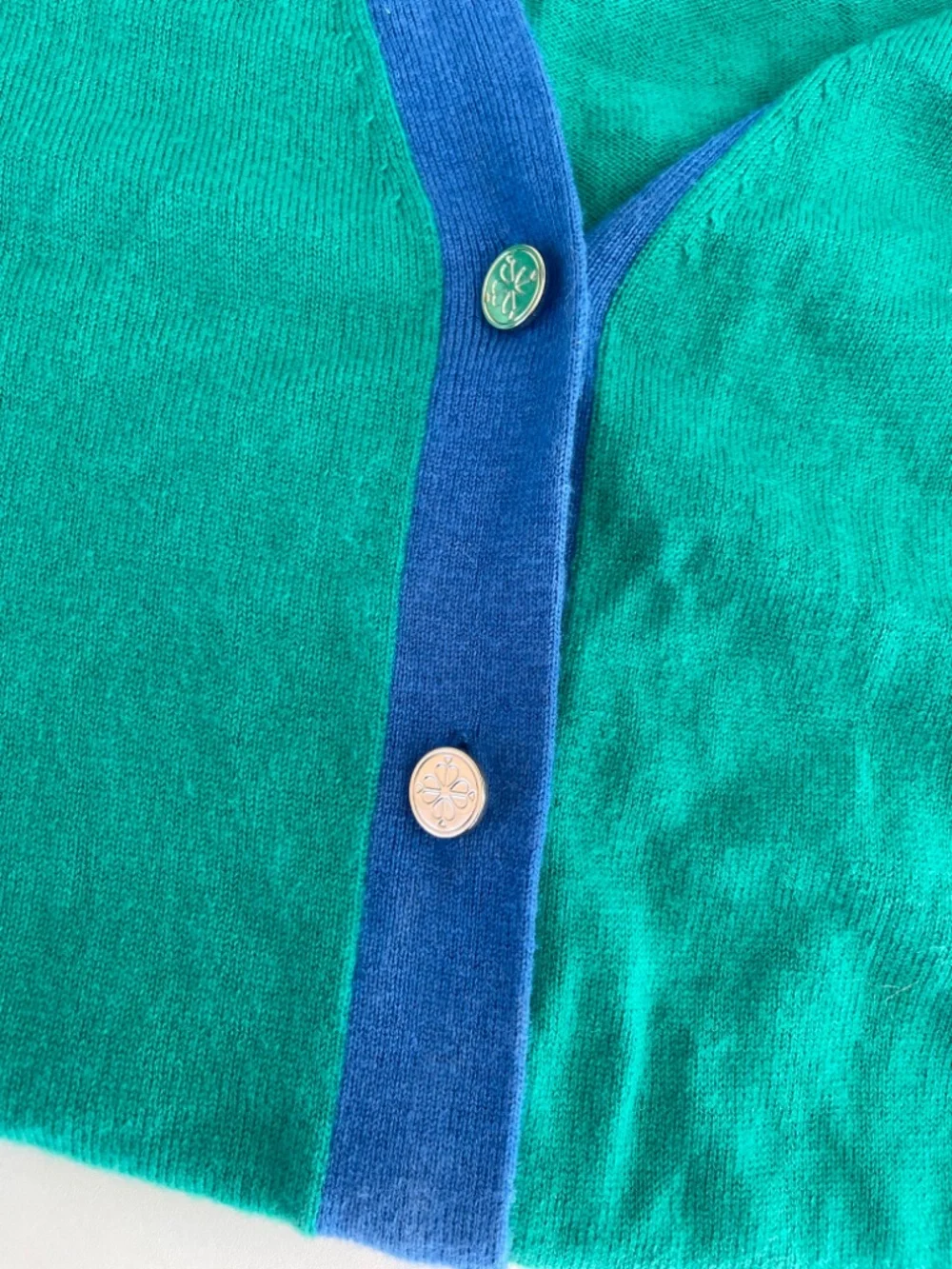 vintage y2k kate spade colorblock preppy button down cardigan sweater